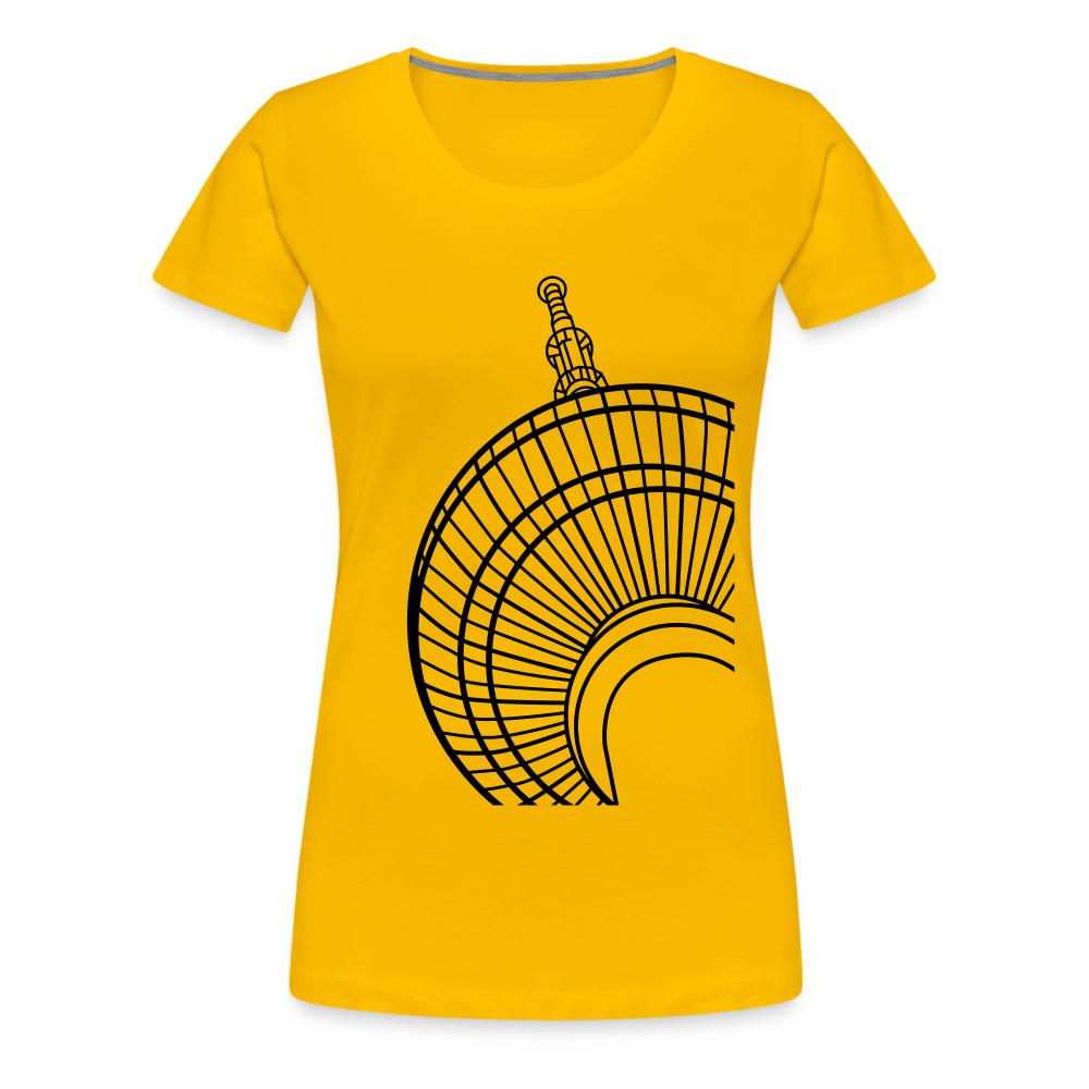 Der Turm von unten - schwarz - Frauen Premium T-Shirt - Sonnengelb