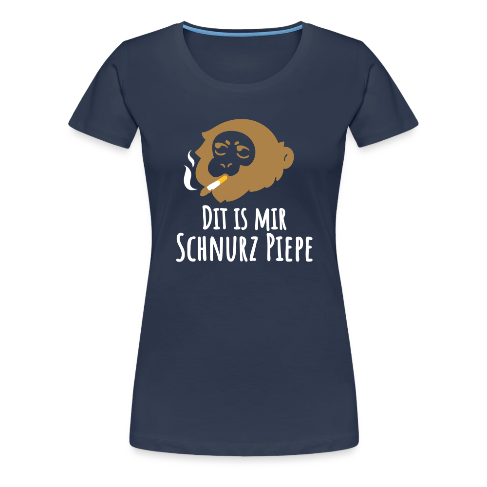 Dit is mir Schnurz Affe - Frauen Premium T-Shirt - Navy