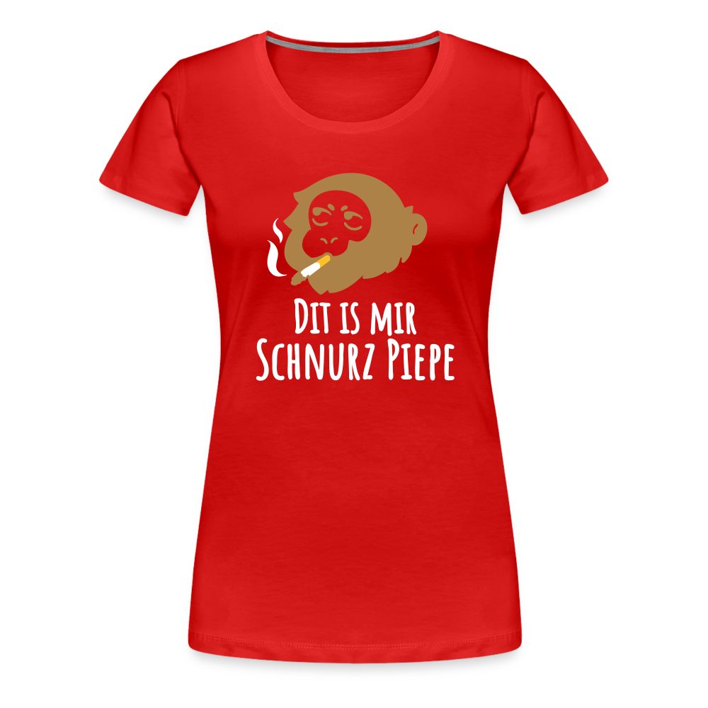 Dit is mir Schnurz Affe - Frauen Premium T-Shirt - Rot