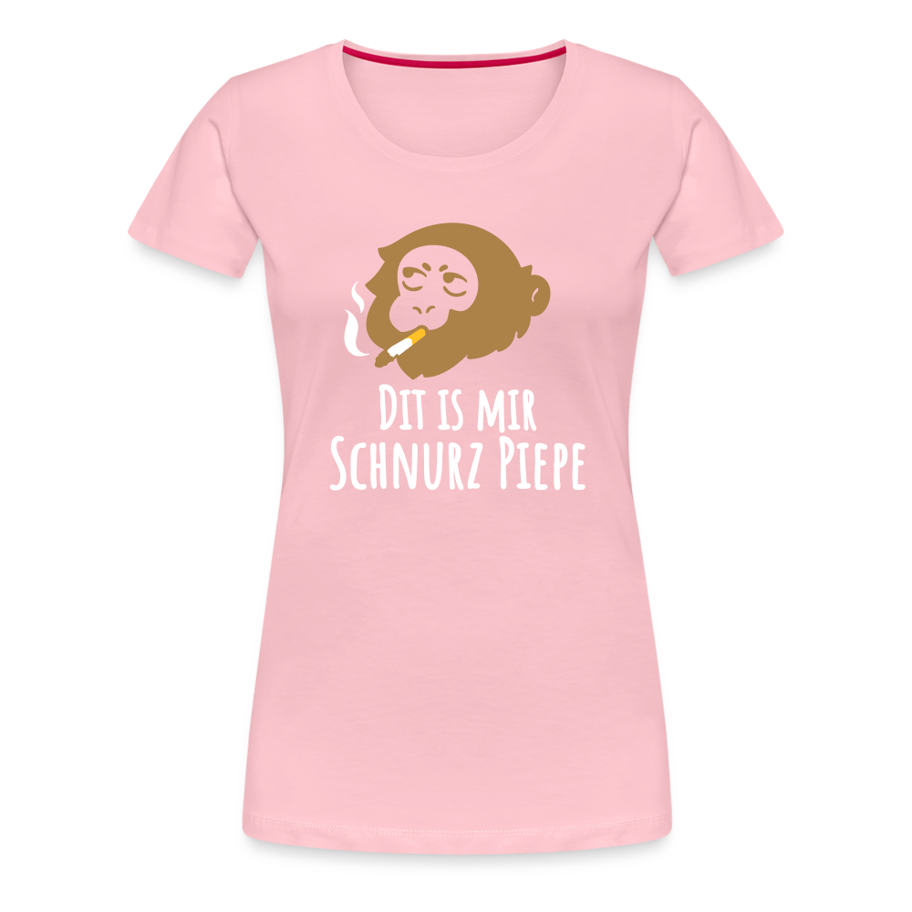 Dit is mir Schnurz Affe - Frauen Premium T-Shirt - Hellrosa