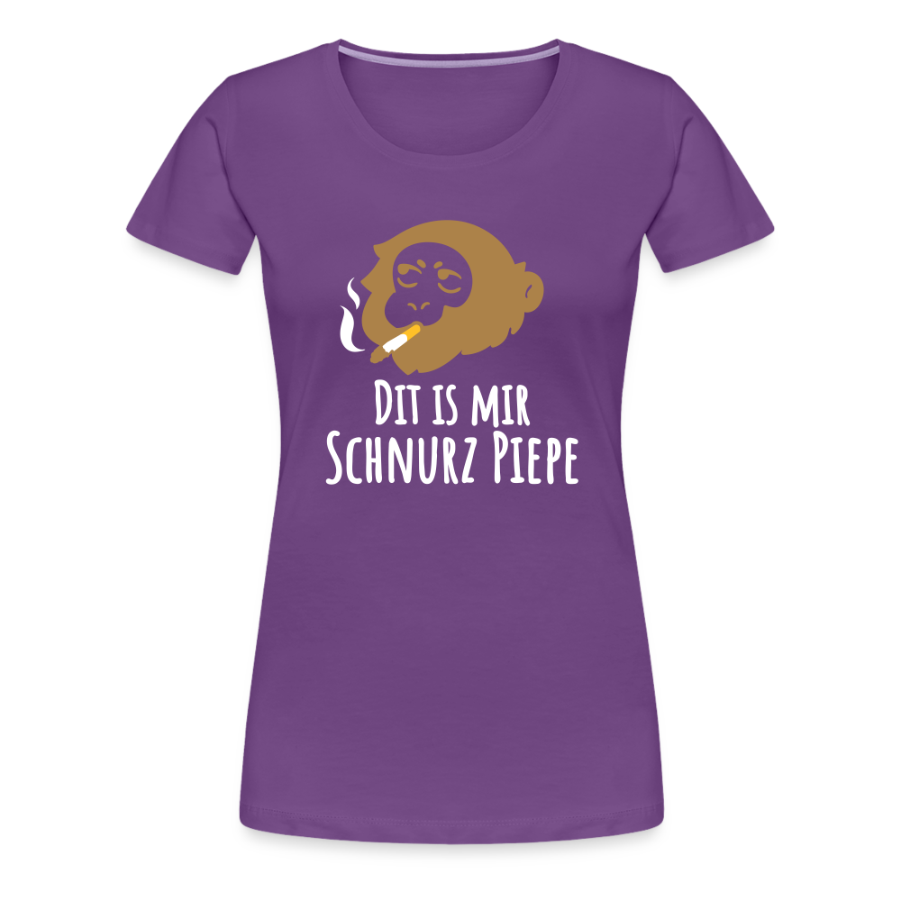 Dit is mir Schnurz Affe - Frauen Premium T-Shirt - Lila