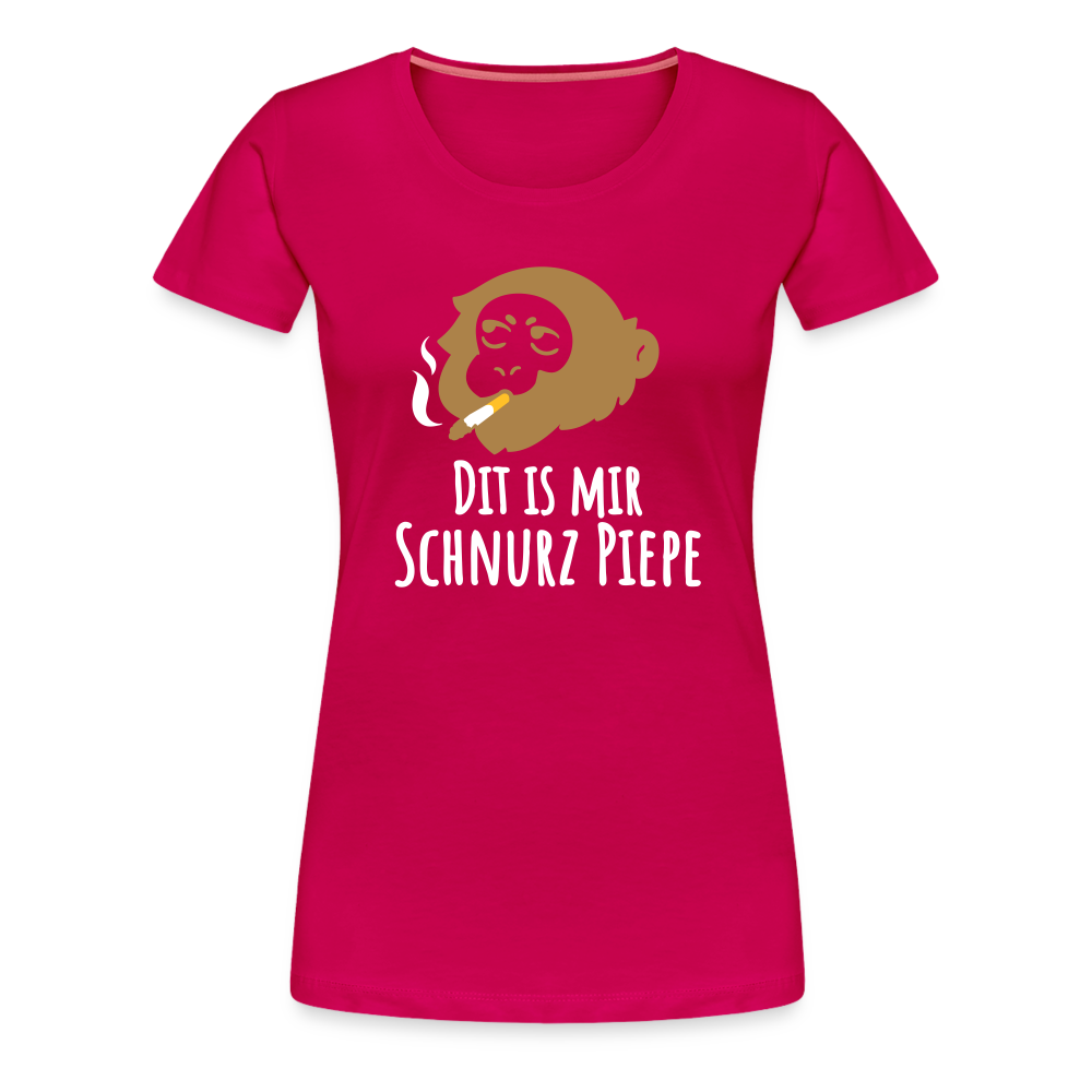 Dit is mir Schnurz Affe - Frauen Premium T-Shirt - dunkles Pink