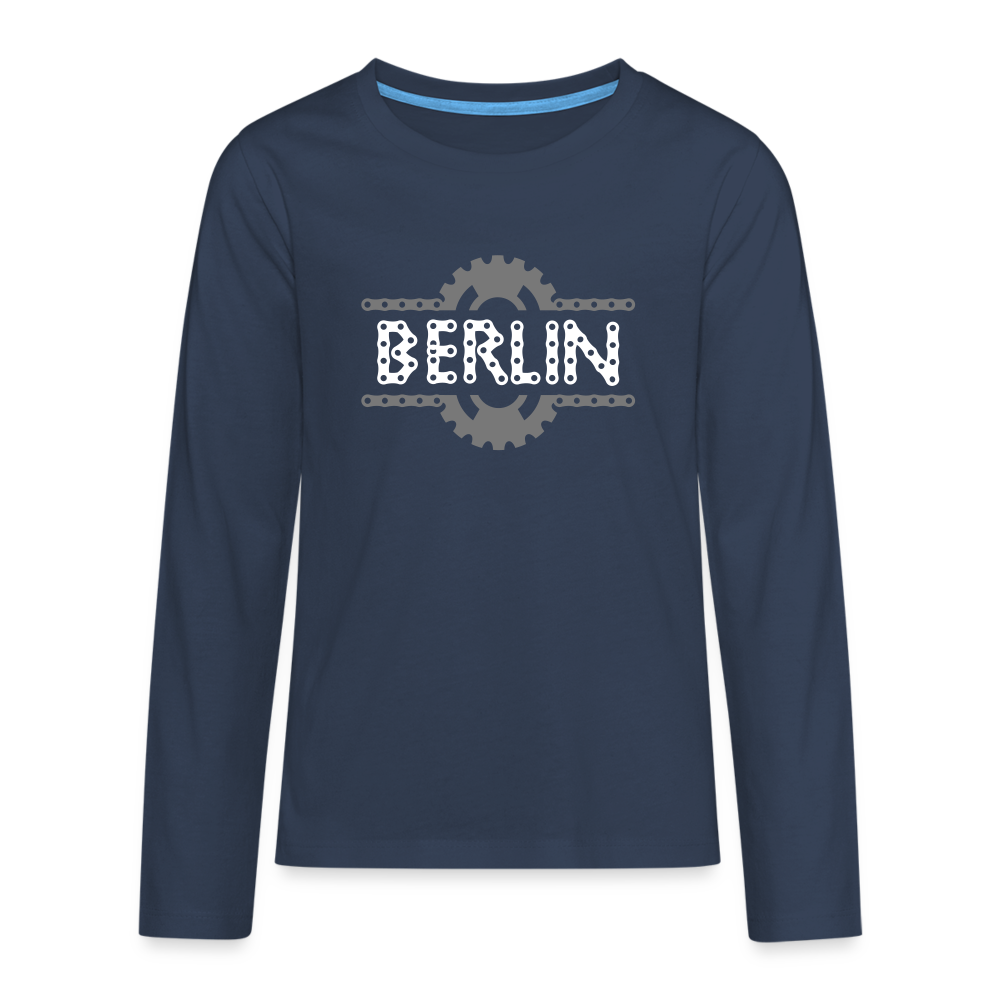 Berliner Fahrradkette - Teenager Langarmshirt - Navy