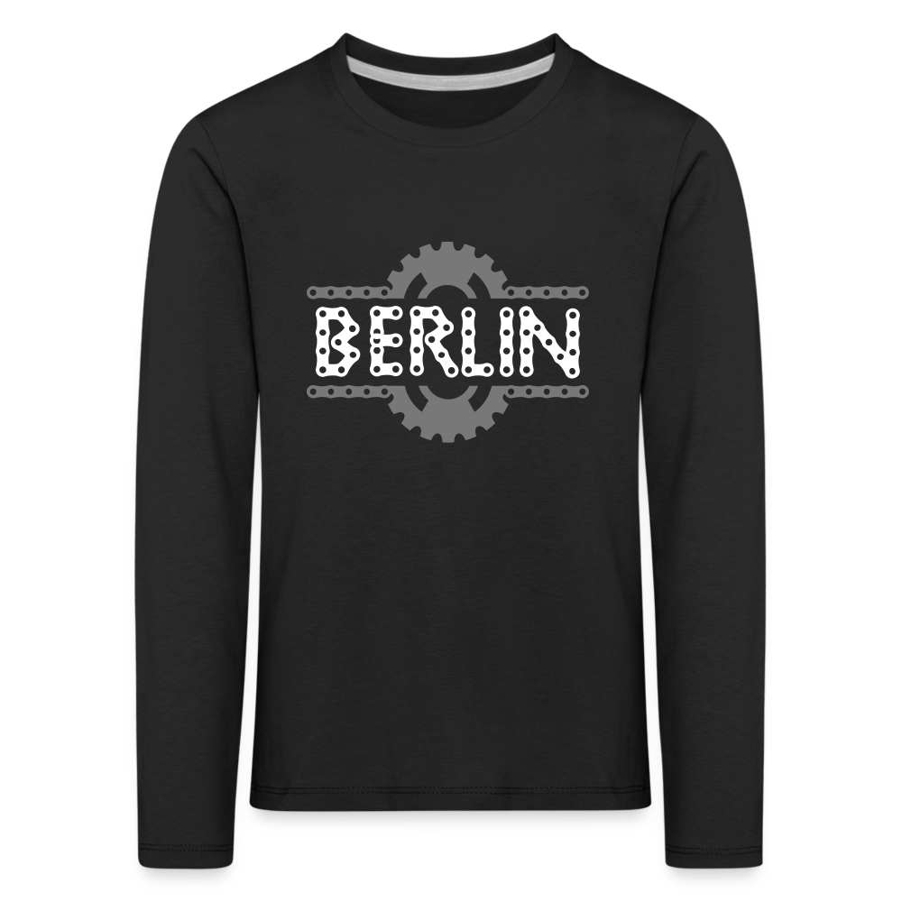Berliner Fahrradkette - Kinder Langarmshirt - Schwarz