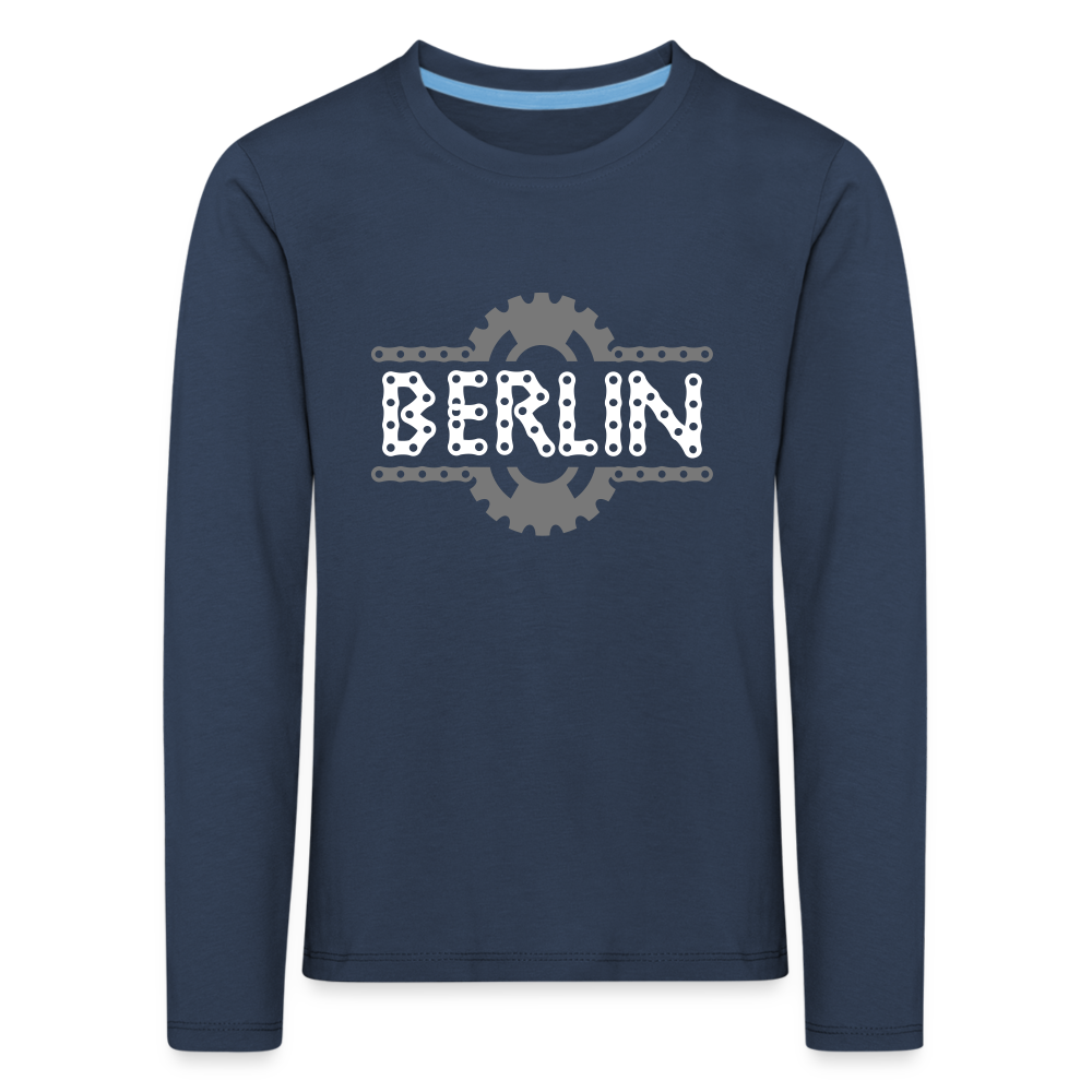 Berliner Fahrradkette - Kinder Langarmshirt - Navy