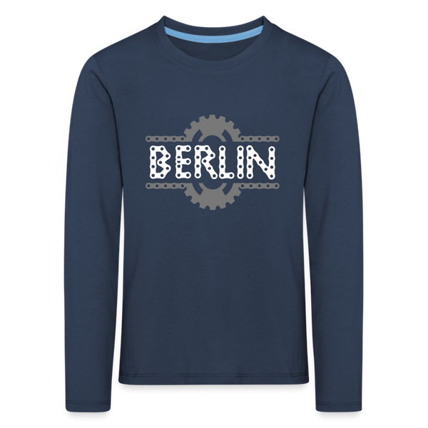 Berliner Fahrradkette - Kinder Langarmshirt - Navy