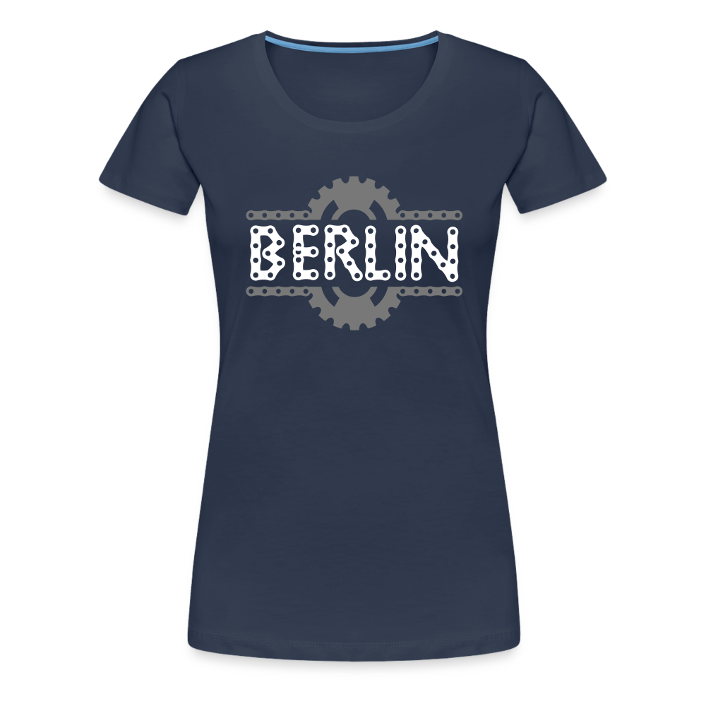 Berliner Fahrradkette - Frauen Premium T-Shirt - Navy