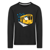 Bär in U-Bahn Kommt - Kinder Langarmshirt - Schwarz