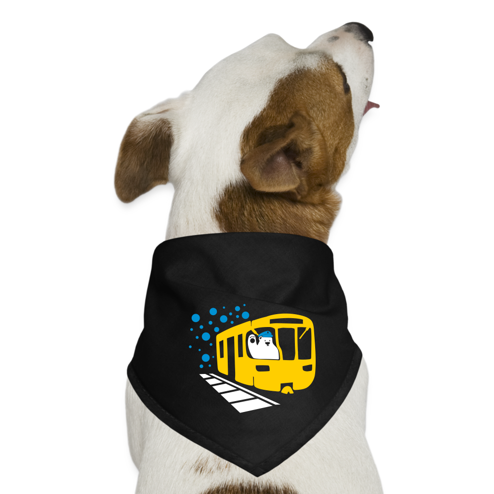 Bär in U-Bahn Kommt - Hunde-Bandana - Schwarz