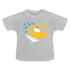 Bär in U-Bahn Kommt - Baby T-Shirt - Grau meliert