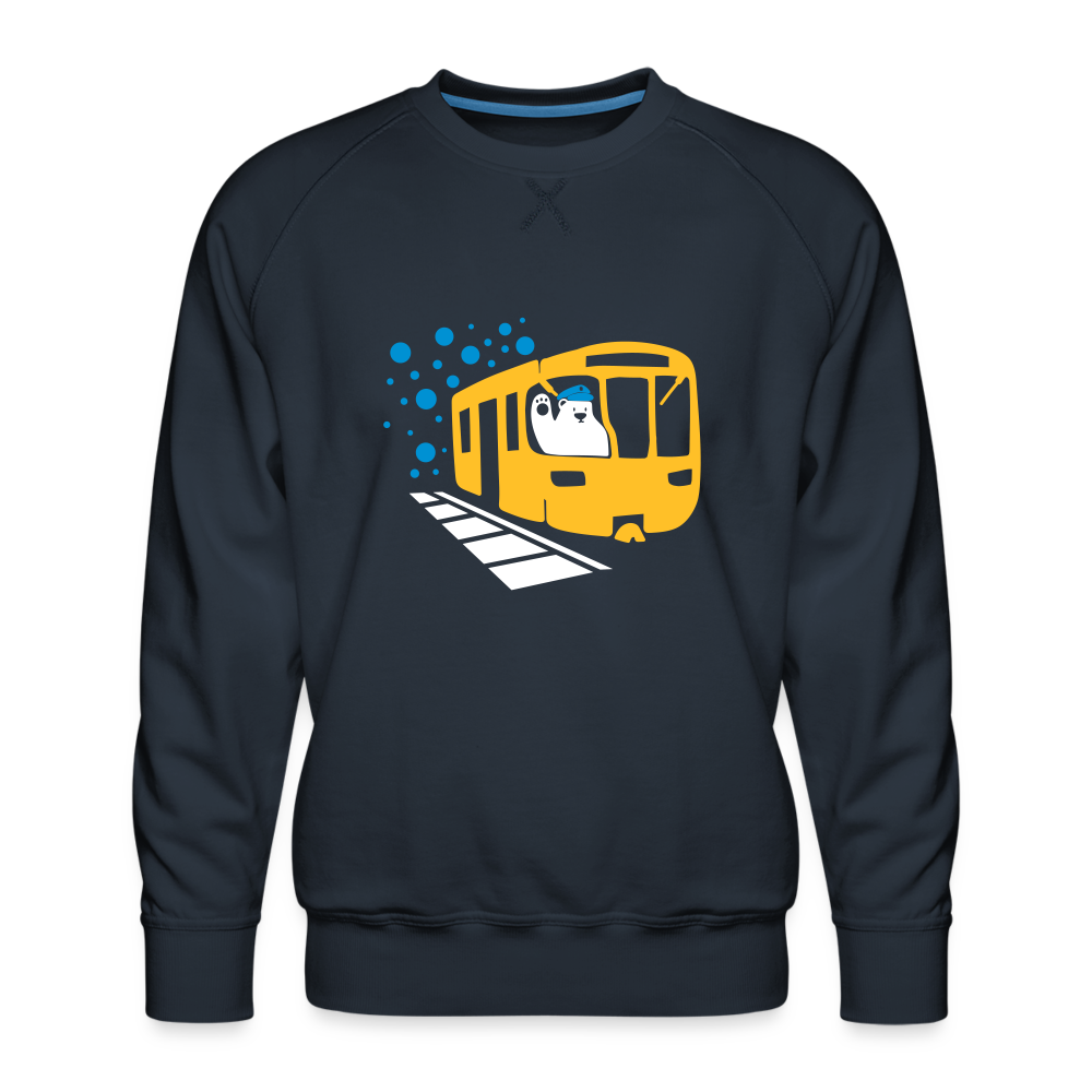 Bär in U-Bahn Kommt - Männer Premium Sweatshirt - Navy