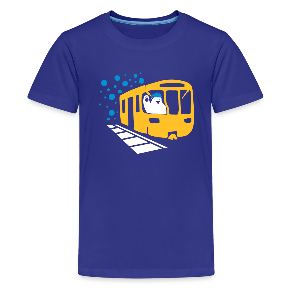 Bär in U-Bahn Kommt - Teenager Premium T-Shirt - Königsblau