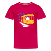 Bär in U-Bahn Kommt - Teenager Premium T-Shirt - dunkles Pink