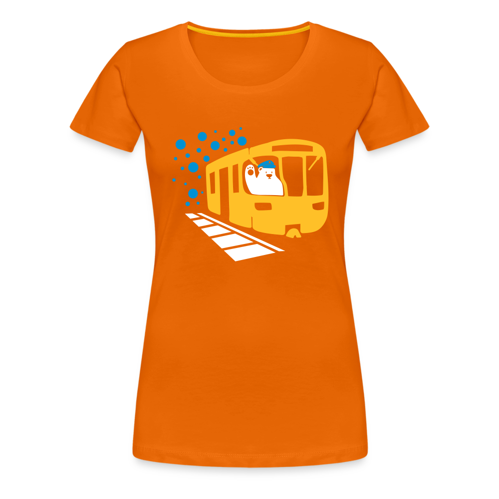 Bär in U-Bahn Kommt - Frauen Premium T-Shirt - Orange