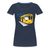Bär in U-Bahn Kommt - Frauen Premium T-Shirt - Navy