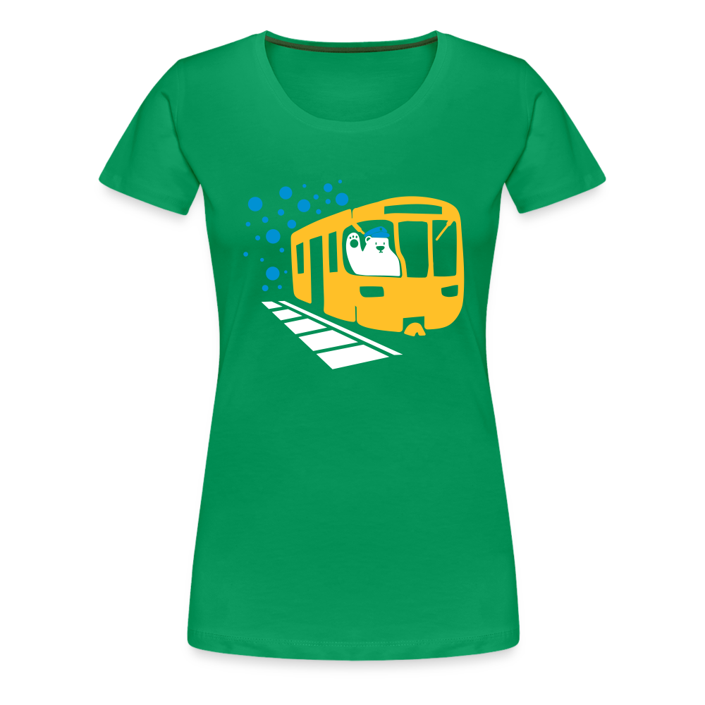 Bär in U-Bahn Kommt - Frauen Premium T-Shirt - Kelly Green