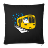 Bär in U-Bahn Kommt - Sofakissen mit Füllung (45 x 45 cm) - Schwarz