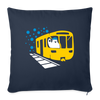 Bär in U-Bahn Kommt - Sofakissen mit Füllung (45 x 45 cm) - Navy
