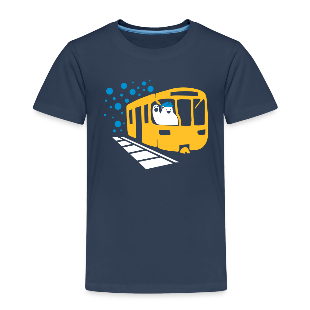 Bär in U-Bahn Kommt - Kinder Premium T-Shirt - Navy