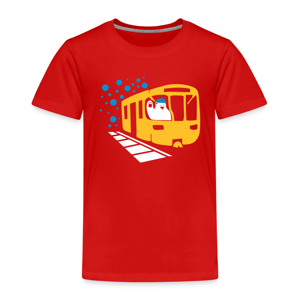 Bär in U-Bahn Kommt - Kinder Premium T-Shirt - Rot