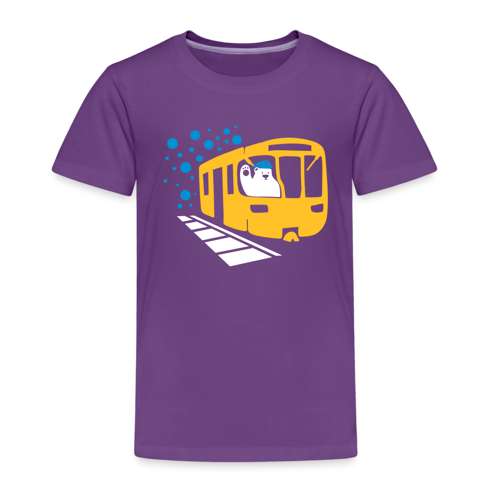 Bär in U-Bahn Kommt - Kinder Premium T-Shirt - Lila