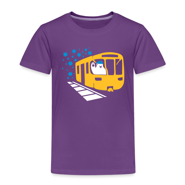 Bär in U-Bahn Kommt - Kinder Premium T-Shirt - Lila