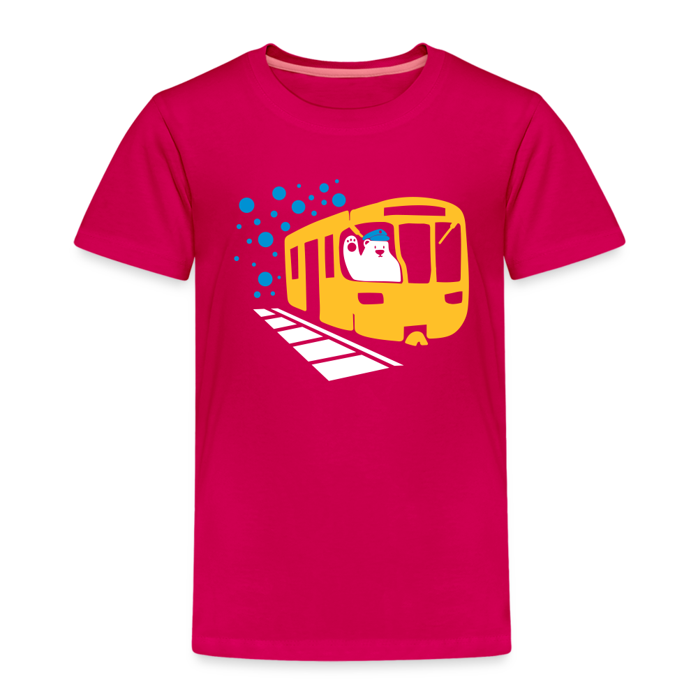 Bär in U-Bahn Kommt - Kinder Premium T-Shirt - dunkles Pink