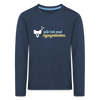 wär ick mal liejenjeblieben - Kinder Langarmshirt - Navy