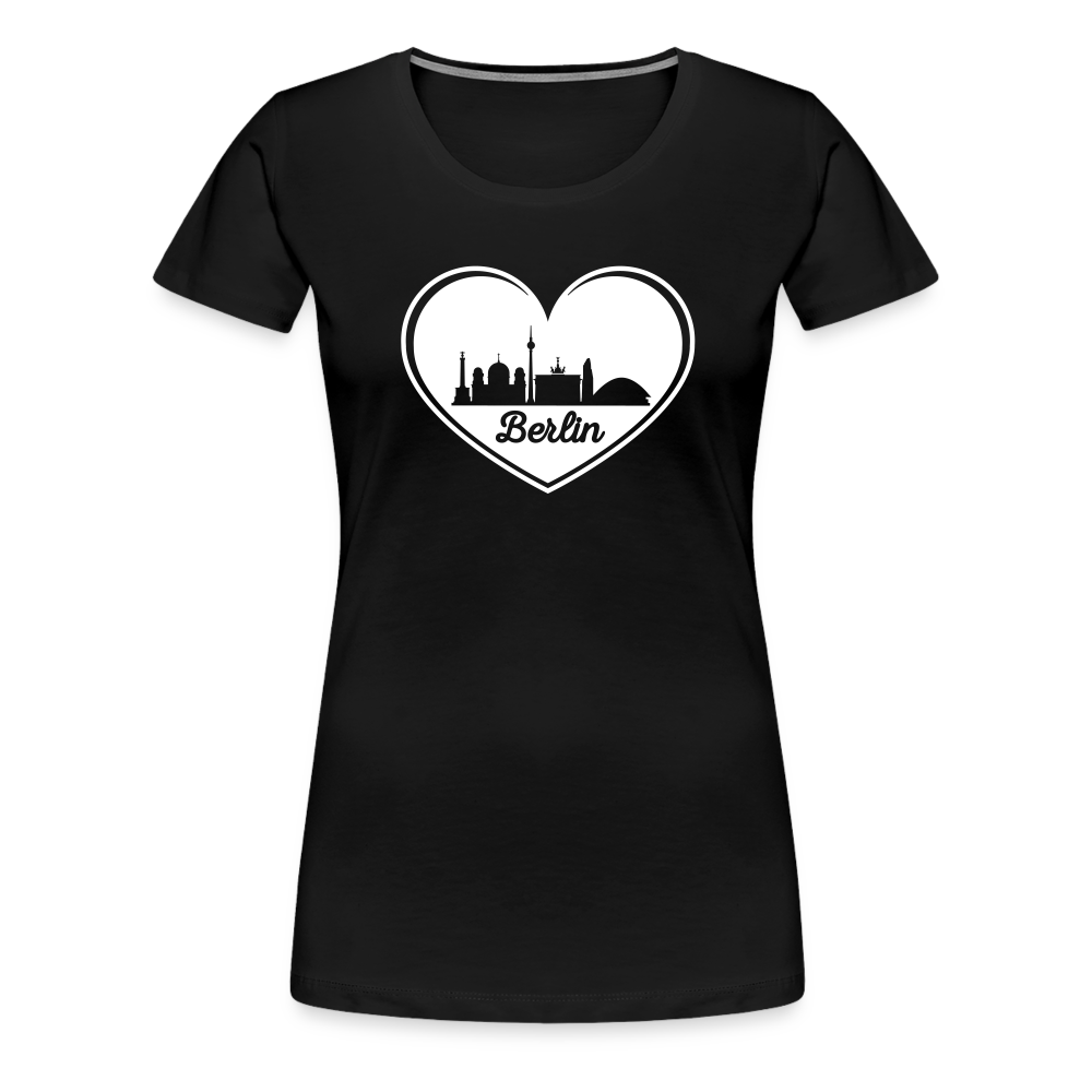I love Berlin weiß - Frauen Premium T-Shirt - Schwarz