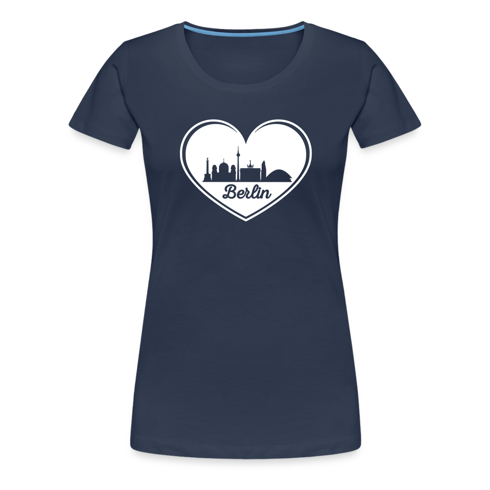 I love Berlin weiß - Frauen Premium T-Shirt - Navy