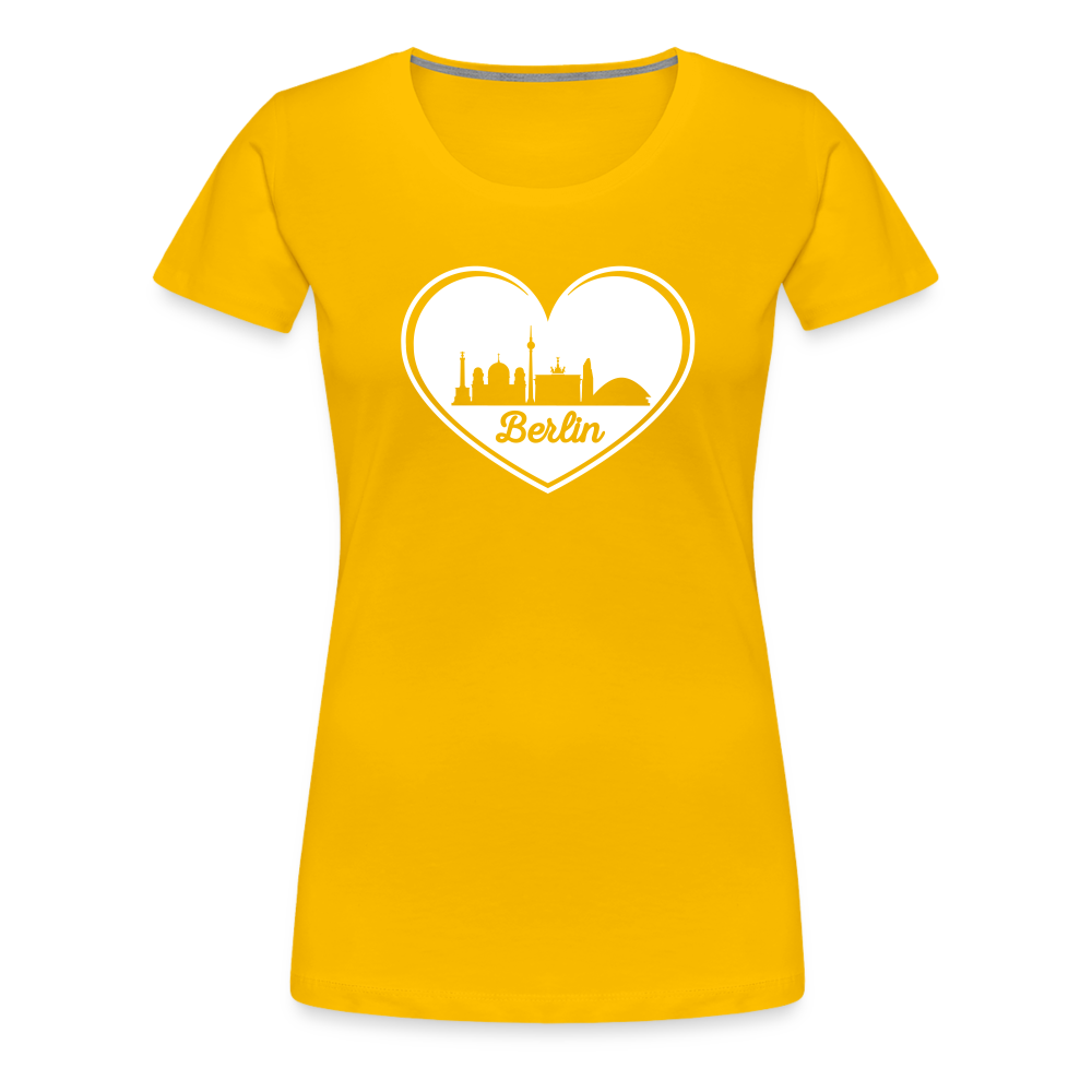 I love Berlin weiß - Frauen Premium T-Shirt - Sonnengelb