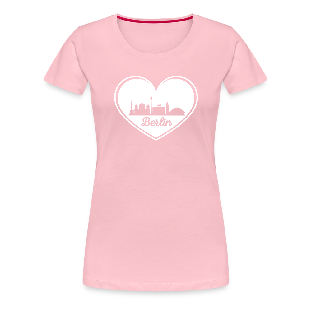 I love Berlin weiß - Frauen Premium T-Shirt - Hellrosa
