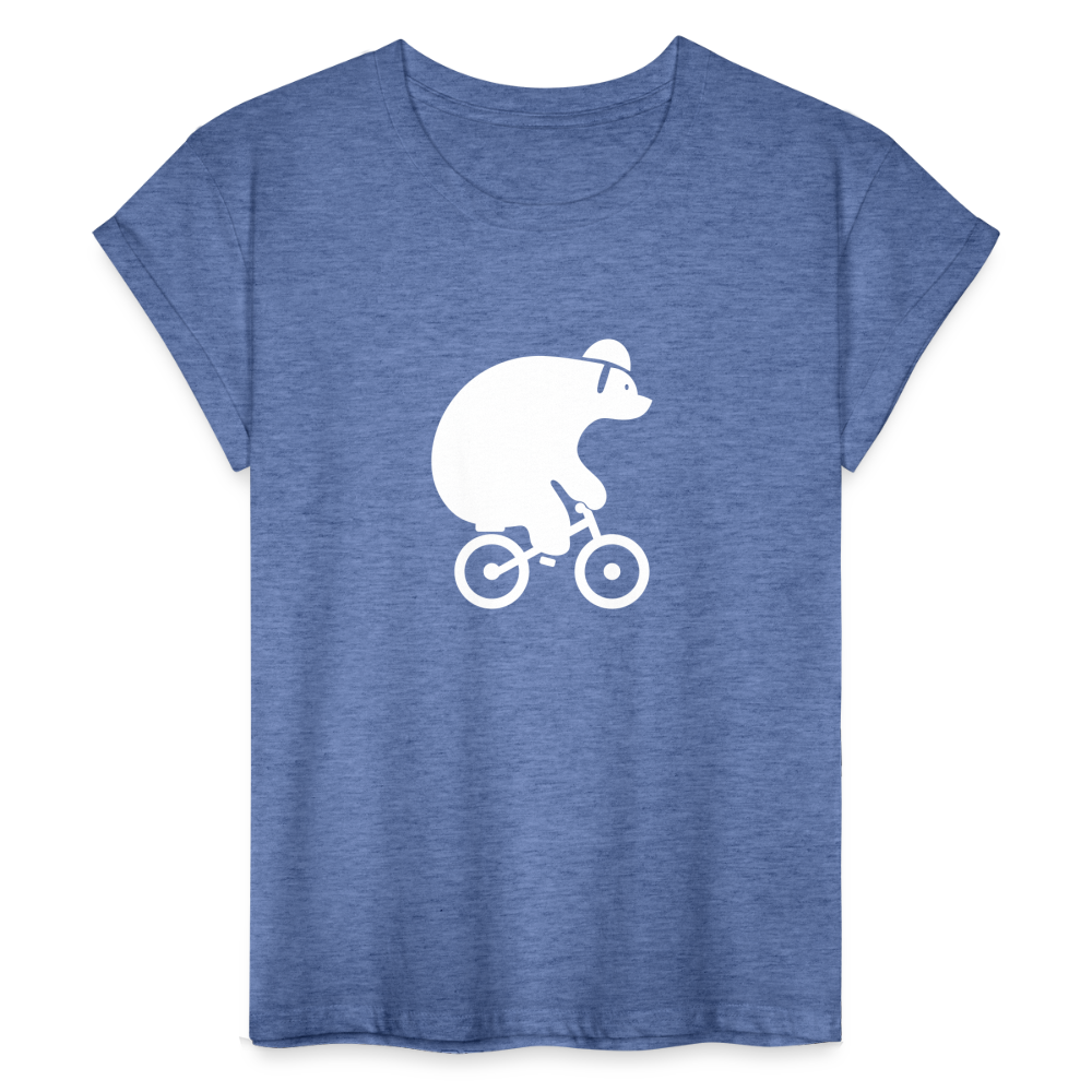 Fahrradbär - Frauen Oversize T-Shirt - Denim meliert