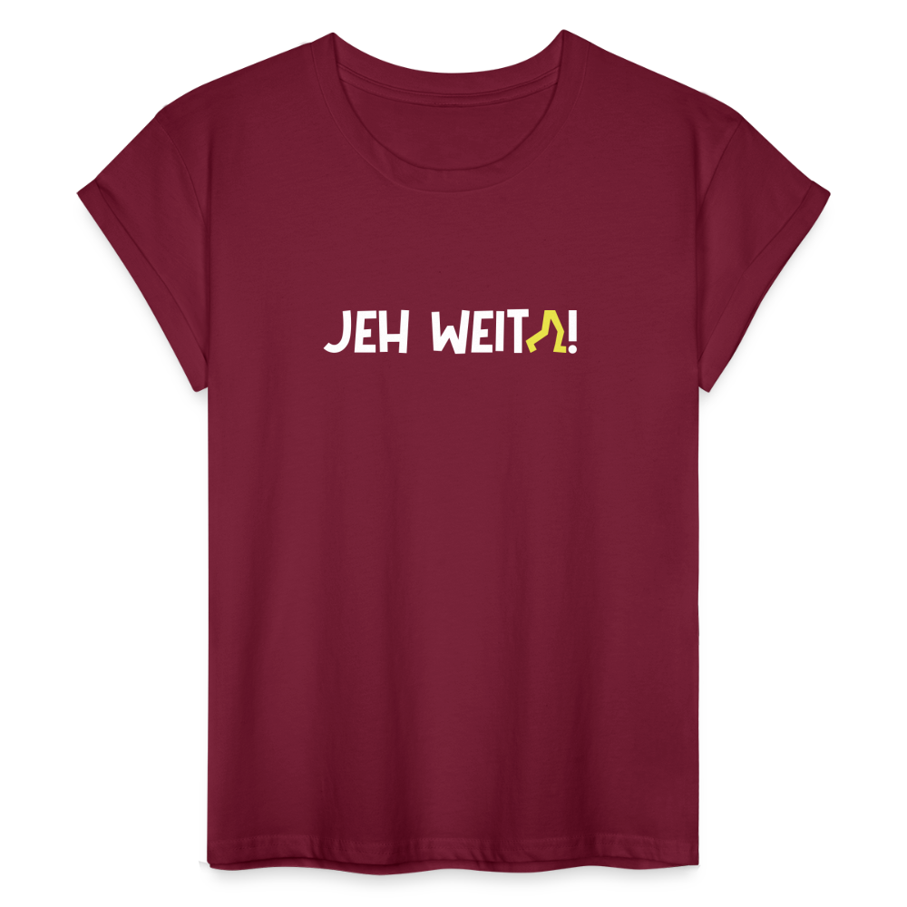 Jeh Weita! - Frauen Oversize T-Shirt - Bordeaux