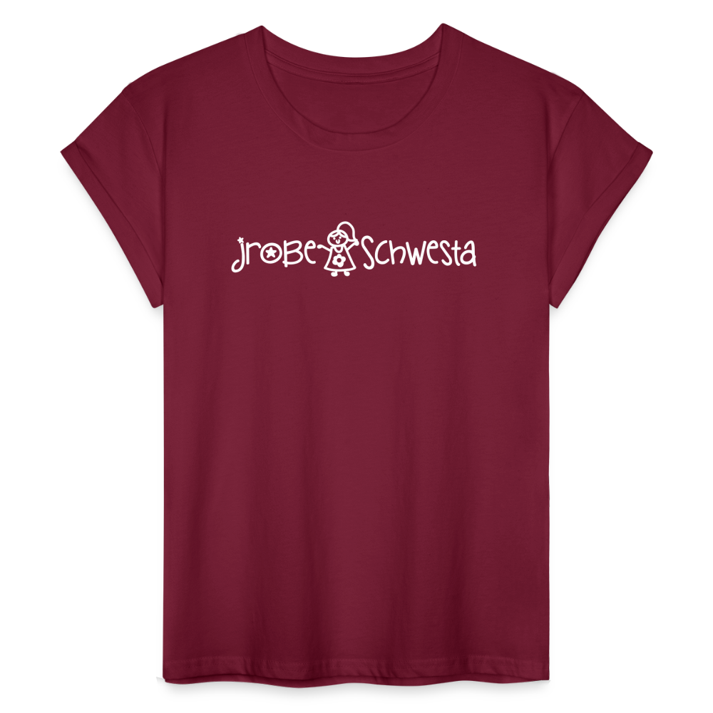 Meene Schwesta - Frauen Oversize T-Shirt - Bordeaux