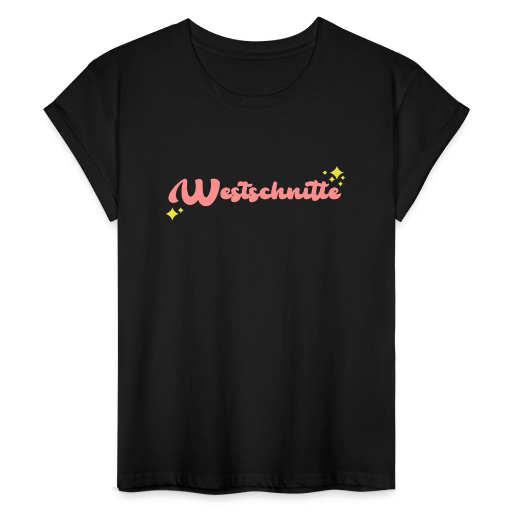 Westschnitte - Frauen Oversize T-Shirt - Schwarz