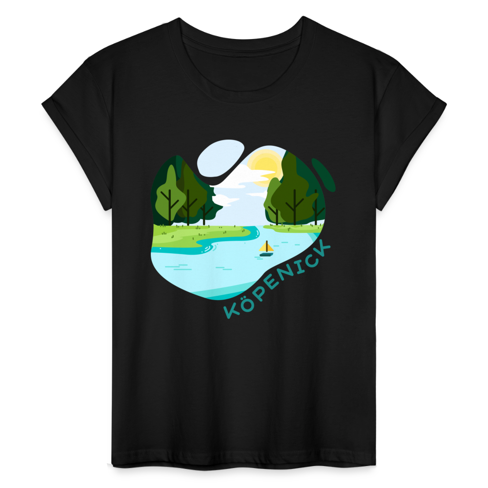 Köpenick am Wasser - Frauen Oversize T-Shirt - Schwarz