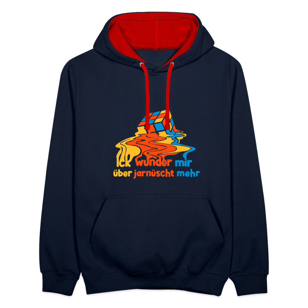 Ick wunder mir - Kontrast Hoodie - Navy/Rot