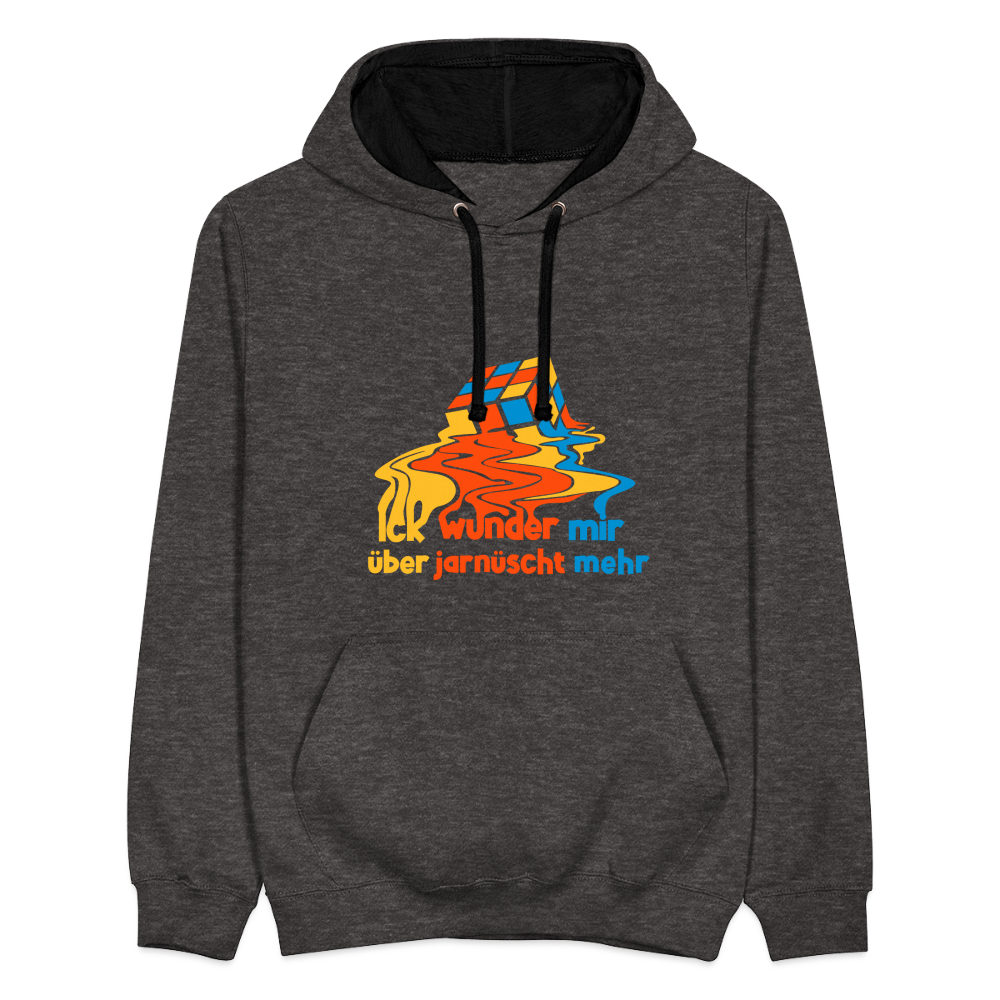 Ick wunder mir - Kontrast Hoodie - Anthrazit/Schwarz
