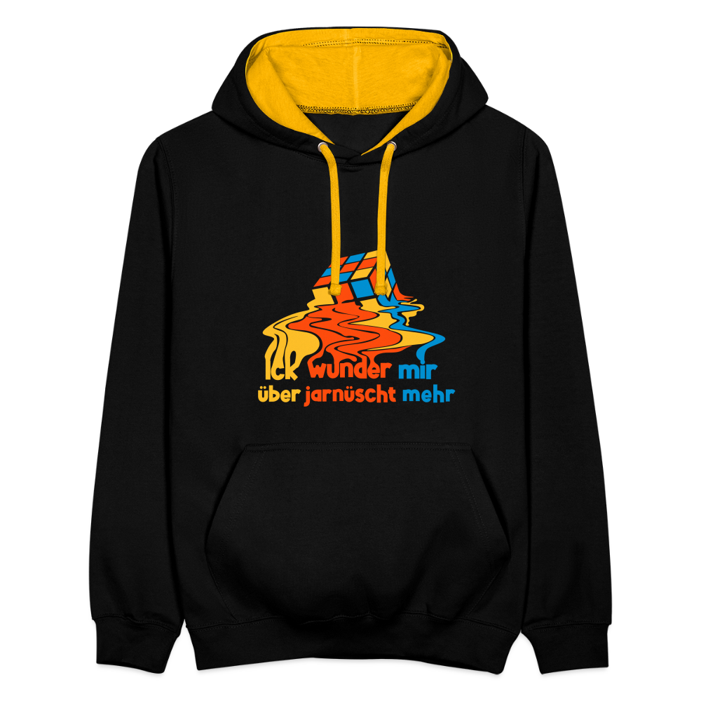 Ick wunder mir - Kontrast Hoodie - Schwarz/Gold
