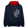 Der Turm von unten - weiß - Kontrast Hoodie - Navy/Rot