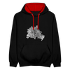Berliner Finger - Kontrast Hoodie - Schwarz/Rot