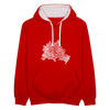 Berliner Finger - Kontrast Hoodie - Rot/Weiß