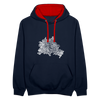 Berliner Finger - Kontrast Hoodie - Navy/Rot