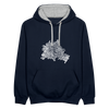 Berliner Finger - Kontrast Hoodie - Navy/Grau meliert