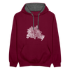 Berliner Finger - Kontrast Hoodie - Weinrot/Anthrazit