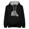 Berliner Finger - Kontrast Hoodie - Schwarz/Grau meliert