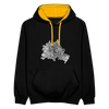 Berliner Finger - Kontrast Hoodie - Schwarz/Gold