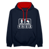 OMG Berlin - Kontrast Hoodie - Navy/Rot