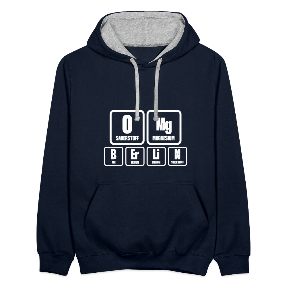 OMG Berlin - Kontrast Hoodie - Navy/Grau meliert